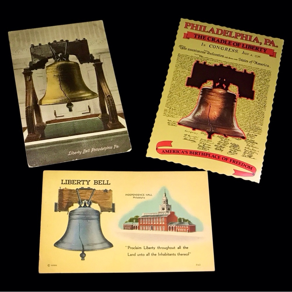 3 Vintage "The Liberty Bell" Postcards